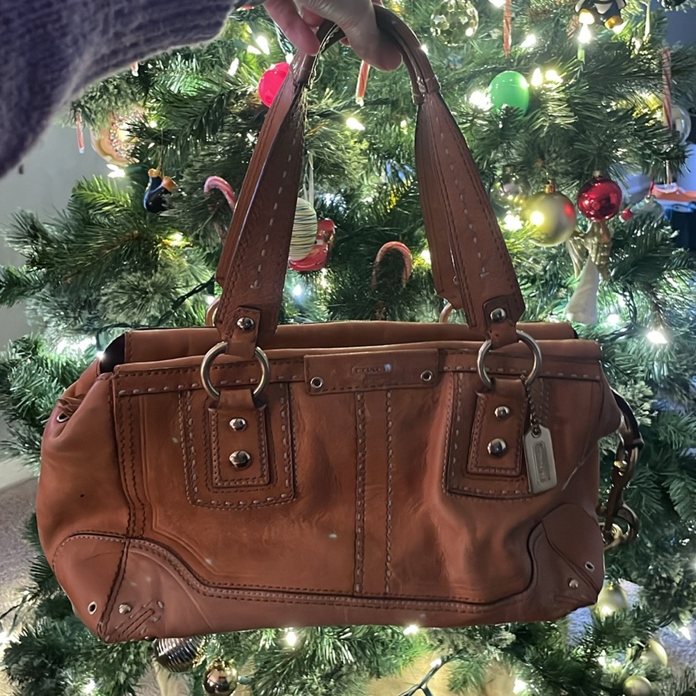 Coach Hamptons Andrea Tan Leather Satchel - #10555